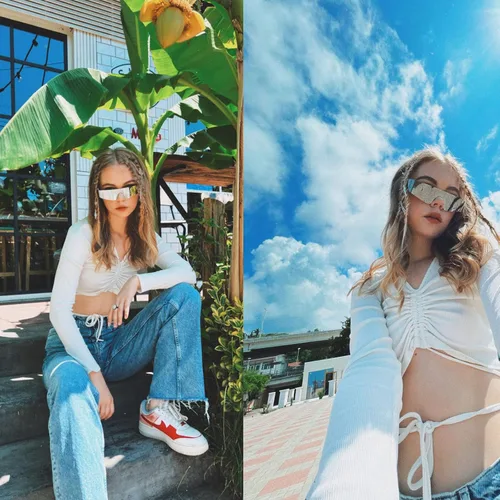 Vista 4 de Crazy Feng Gafas de sol envolventes futuristas sin montura para mujeres y hombres, gafas de sol Cyberpunk con visera