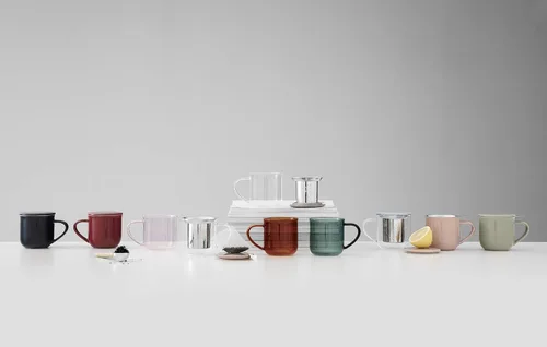Vista 9 de VIVA Minima Eva - Taza de té de cristal azul con asa, taza grande, 14 oz
