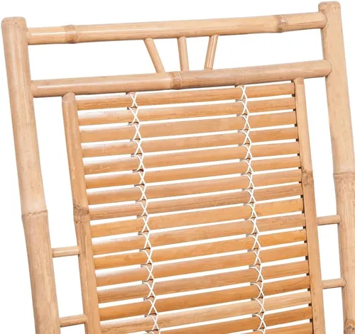 Vista 5 de Mecedora con cojín Sillas de comedor de bambú Sillas para comedor Sillas para Comedor para patio, playa, picnic estudio