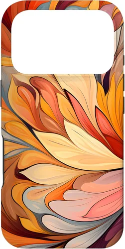 Vista 29 de iPhone 12 Pro Max Remolinos florales abstractos Funda de colores cálidos de otoño