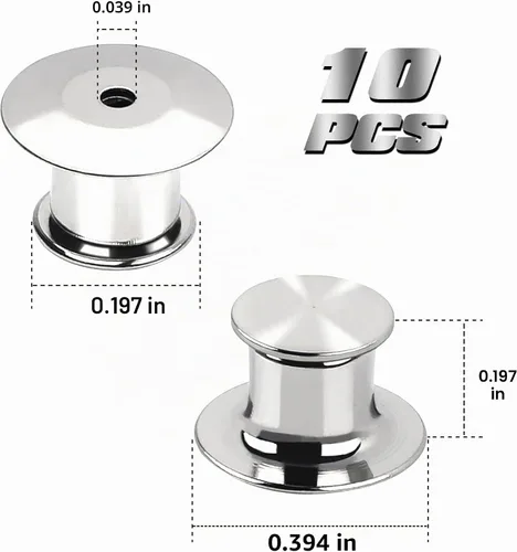 Vista 2 de 10 Piezas de Cierres de Pin de Metal con Soportes de Bloqueo Nickel Plated Copper,convenient to carry, and blend seamlessly behind any pin,No