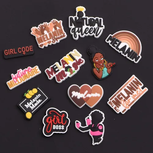 Vista 3 de MoreDays Shoe Charms Black lives Matter Decoration for Kids Boy Girls Women Party Favors Birthday Gifts 61020PCS