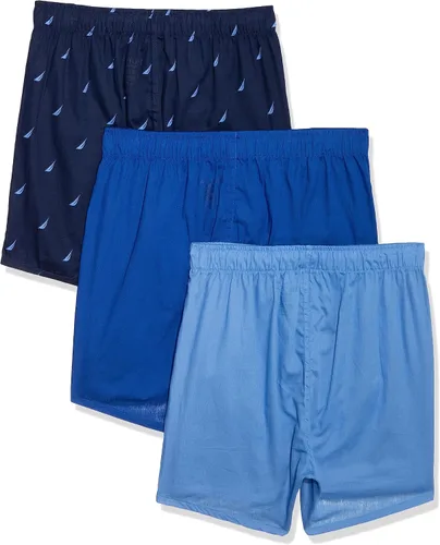 Vista 2 de Nautica Paquete de 3 bóxers de algodón tejido para hombre