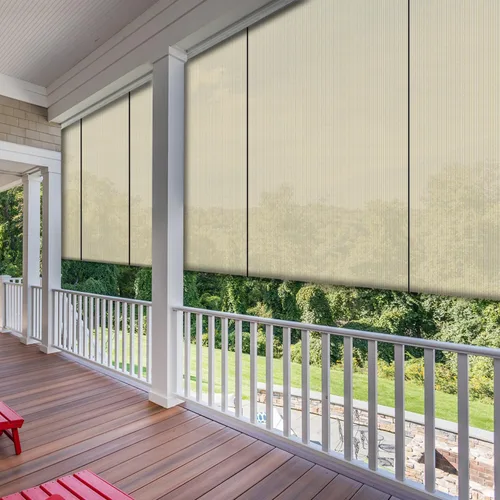 Vista 12 de SunnyRoyal - Persianas enrollables para patio y exteriores, para usar al aire libre, en la terraza, porche, balcón o patio trasero, 4 pies de ancho