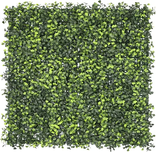 Vista 16 de E&K Panel de valla de plantas artificiales de 20 x 20 pulgadas, hojas sintéticas, césped, panel de privacidad para interiores y exteriores