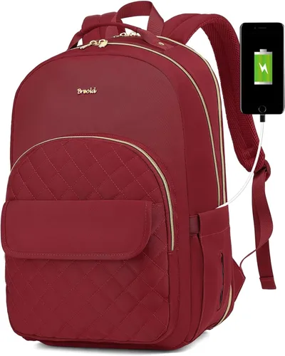 Vista 8 de Mochila para laptop para mujer, mochilas de viaje de negocios de 15.6 pulgadas, mochila escolar para niñas, profesores, mochila apta para la Negro