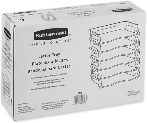 Vista 4 de Rubbermaid 86028 bandeja de cartas de regeneración de seis niveles, Negro