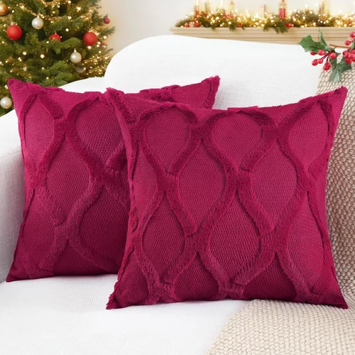 Vista 38 de decorUhome - Juego de 2 fundas de cojín decorativas para primavera de 16 x 16 pulgadas, fundas de almohada afelpadas de lana y piel sintética suave