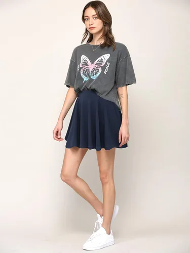 Vista 5 de Made By Johnny Minifalda plisada y elástica casual para mujer con pantalones cortos