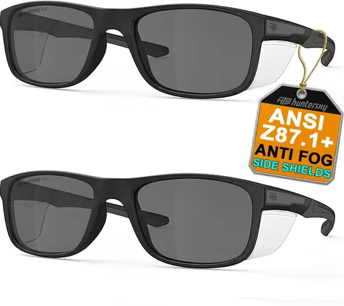 Vista 14 de HTS HUNTERSKY TR90NZZ - Lentes de seguridad con escudo lateral, tamaño pequeño, para mujeres y hombres, ANSI Z87, anti niebla, resistentes a
