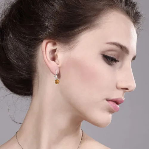 Vista 110 de Gem Stone King Aretes colgantes de plata de ley 925 de 0.315 pulgadas para mujer