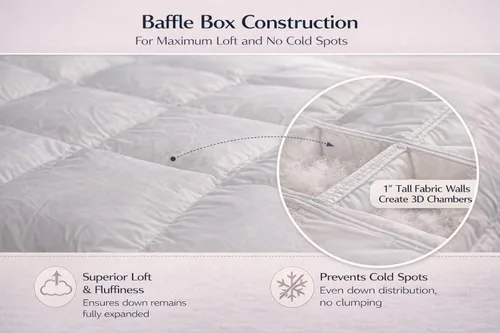 Vista 3 de Continental Bedding Serenity - Edredón de plumón de ganso blanco húngaro, 700 rellenos de potencia, peso de verano, estructura de caja deflectora
