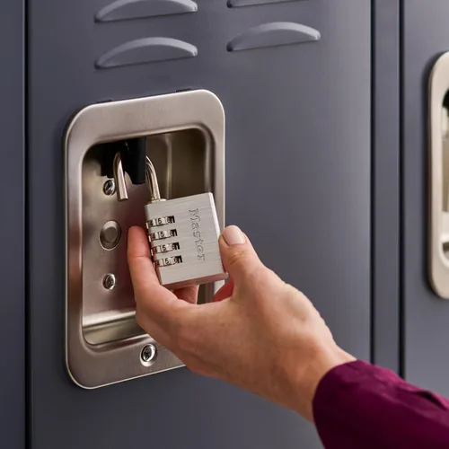 Vista 5 de Master Lock 643D Candado de combinación, establece tu propia combinación, 1 paquete, plateado