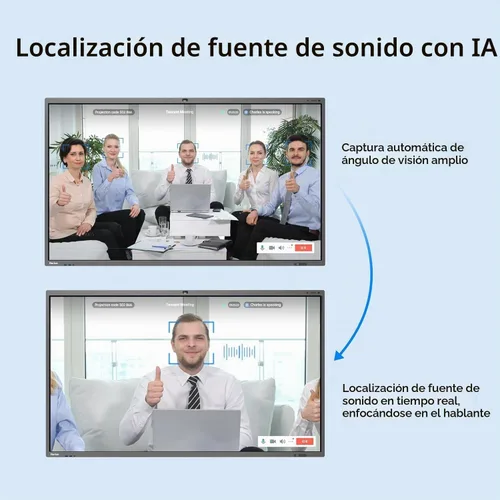 Vista 4 de Tablero inteligente de 75 pulgadas, panel plano interactivo 4k con cámara de 48 MP, certificado Google EDLA, Android 13, pizarra blanca inteligente