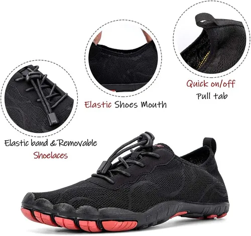 Vista 4 de HIITAVE - Zapatos acuáticos y con sensación de pies descalzos para hombre, calcetines acuáticos de secado rápido para deportes al aire libre