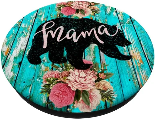 Vista 2 de Mama Bear - Chaleco de madera rústica con diseño de rosas, color turquesa