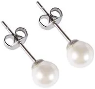 Vista 8 de Collar de perlas de imitación de cristal de imitación de cristal blanco de 14.5 pulgadas de 0.236 in, pulsera de pendientes, cuentas de arcilla