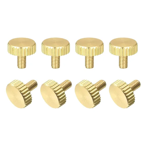 Vista 11 de uxcell Tornillos moleteados para pulgar, pernos planos de latón M4x30mm, perillas de agarre para PC, electrónico, mecánico, 8