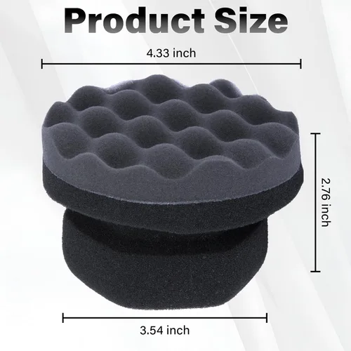 Vista 2 de 2 piezas de almohadillas aplicadoras de brillo para neumáticos, aplicador de apósito para neumáticos con agarre hexagonal, esponja de espuma