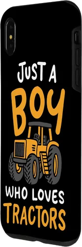 Vista 2 de iPhone XS Max Just A Boy Who Loves Tractors Farmer Estuche de regalo de cumpleaños