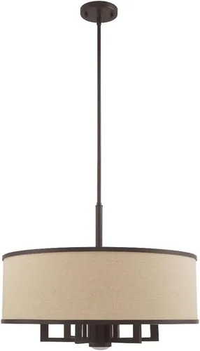 Vista 3 de Livex Lighting 62614-48 Park Ridge - Lámpara de araña de 6 luces, pintada a mano con hoja de oro antigua