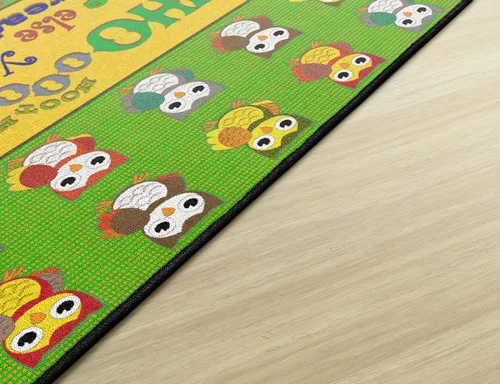 Vista 4 de Flagship Carpets Be Whoooo You Are - Alfombra educativa para aula, área de juegos, aprendizaje en casa o alfombra de habitación de niños, 4 x 6