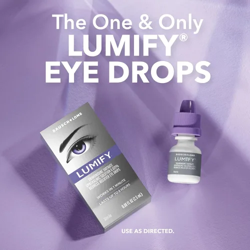 Vista 4 de Gotas Lumify para ojos rojos, alivio del enrojecimiento para ojos más brillantes, actúa en 1 minuto y dura hasta 8 horas, gotas para los ojos, 0.25
