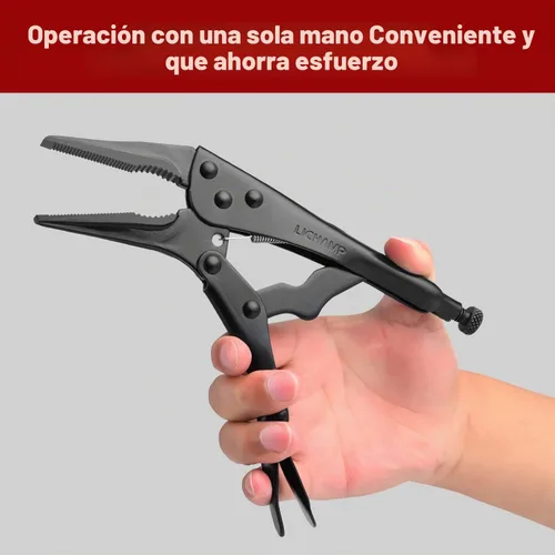 Vista 5 de Lichamp Juego de alicates de bloqueo: mordaza curvada de 10 pulgadas y pinzas de tornillo de punta de 9 pulgadas de largo, empuñaduras de tornillo