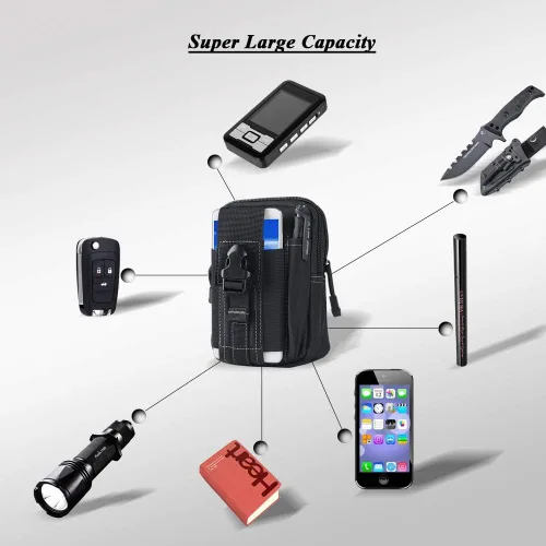 Vista 4 de Funda para teléfono celular de cintura, bolsa de cinturón, funda universal para teléfono al aire libre, estuche, bolsillo para gadgets para iPhone X