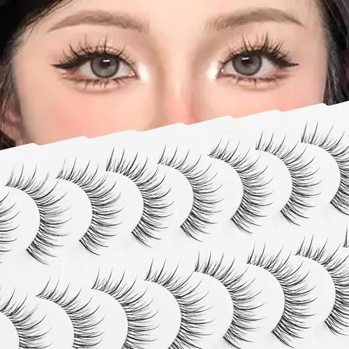 Vista 25 de Pestañas postizas de visón 3D, pestañas postizas naturales y finas, 0.59 pulgadas, pestañas largas y esponjosas, herramientas de maquillaje de ojos