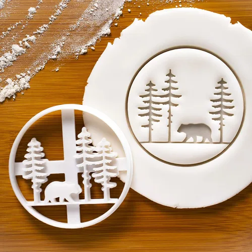 Vista 4 de Juego de 2 cortadores de galletas Forest Animal (Diseños: Alce y Oso), 2 piezas - Bakerlogy