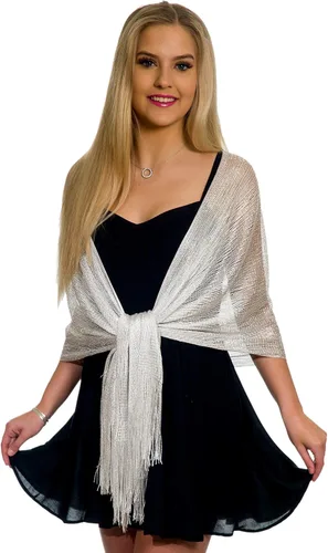 Vista 5 de ShineGlitz Chales y envolturas para vestidos de noche, chales metálicos con purpurina para mujer, regalo de chal brillante para boda