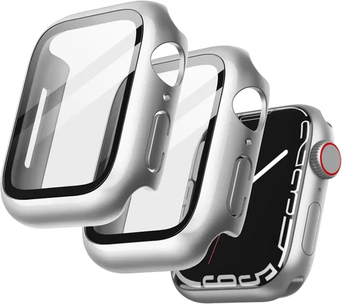 Vista 15 de JETech Funda para Apple Watch SE 3/2/1, Series 6/5/4 de 1.575 in, color negro con protector de pantalla, vidrio templado incorporado, alta
