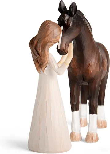 Vista 2 de Regalos de Caballos para Niñas y Mujeres - Figurita de Niña Abrazando Caballos, Regalos para Amantes de los Caballos, Mujeres, Caballos de Resina