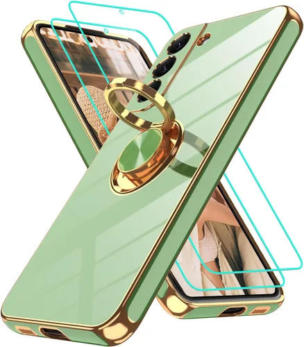 Vista 214 de Funda para Motorola Moto G 5G 2024: Funda Moto G Play 5G 2024 con 2 piezas de protectores de pantalla, soporte de anillo de rotación de 360°