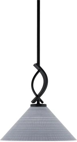 Vista 147 de Toltec Lighting Cavella Stem Colgado Mini colgante, acabado grafito, vidrio de muselina blanca de 4 pulgadas