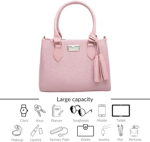 Vista 2 de WilliBags Conjunto de moda para mujer bolsa de mano convertible + cartera, correa extraíble, bolsa con asa superior, bolsos, bolsa 2 piezas