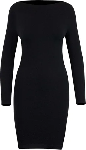 Vista 4 de Yummie Sintra - Vestido de manga larga con cuello barco suave