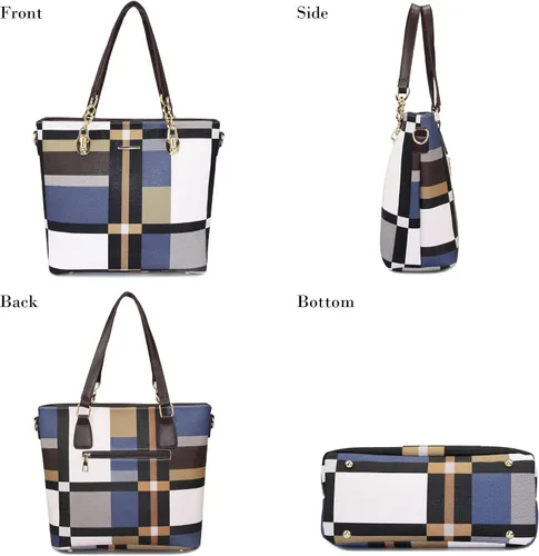 Vista 4 de Monederos y bolsos de mano para mujer, de cuero sintético, bolsas cruzadas, monederos, juego de 6 piezas