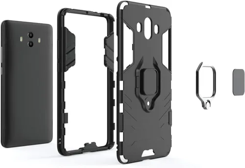 Vista 5 de Compatible con Huawei Mate 10, soporte magnético para teléfono de coche Anillo 360 Funda protectora para Huawei Mate10 (negro)