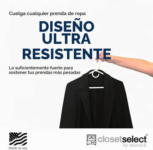 Vista 6 de Closetselect Perchas ultra resistentes, paquete de 28 unidades, perchas