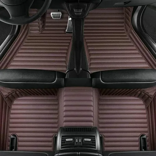 Vista 8 de Nuevas alfombrillas de coche personalizadas para Sedán, SUV, camioneta, alfombrillas de cuero para todo tipo de clima, Negro Alfombras para Carro