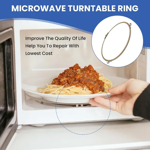 Vista 7 de Anillo giratorio para microondas de 8.8 pulgadas, 1 paquete Microwave Oven Tray Support with 15mm Rollers, Rotating Support Fit Oven Glass