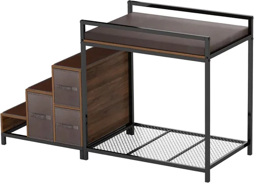 Vista 9 de GDLF Literas con ventana para perros, cama elevada para perros, plataforma de varios niveles con tapicería de espuma, almohadilla antideslizante