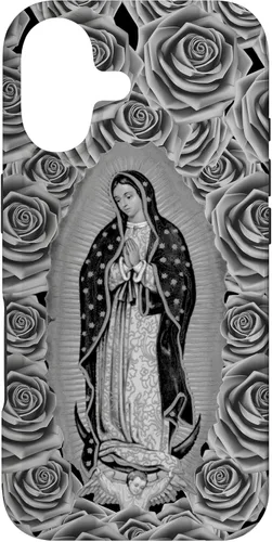 Vista 32 de Funda para iPhone 14 Pro Max Our Lady Virgen De Guadalupe Virgen María Floral