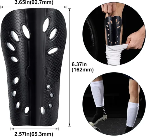 Vista 2 de ANCIRS 2 Pair Soccer Shin Guards for Youth, Breathable Shin Guard Sleeves for Football Games, Protective EVA Cushion for Youth Men & Women