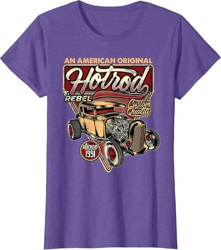 Vista 5 de Camiseta vintage Hot Rod Speed and Power para hombre Asphalt Grey