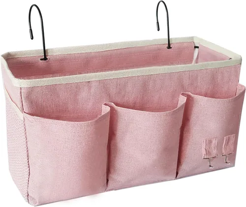 Vista 9 de Organizador de almacenamiento colgante para literas y camas de hospital, cama de dormitorio universitario, se puede colocar lentes, libros, Negro