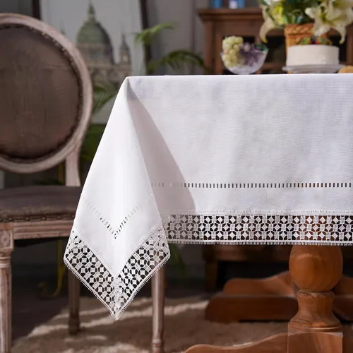 Vista 25 de ARTABLE Mantel rectangular de encaje de macramé con flores antiguas de primavera para casa de campo rústica al aire libre, cocina, fiesta de Marrón