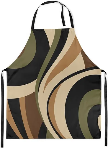 Vista 9 de Castle Fairy Delantal de cocina geométrico en espiral, moderno delantal impermeable con rayas simples para adultos (sin bolsillo), 31 x 26 pulgadas